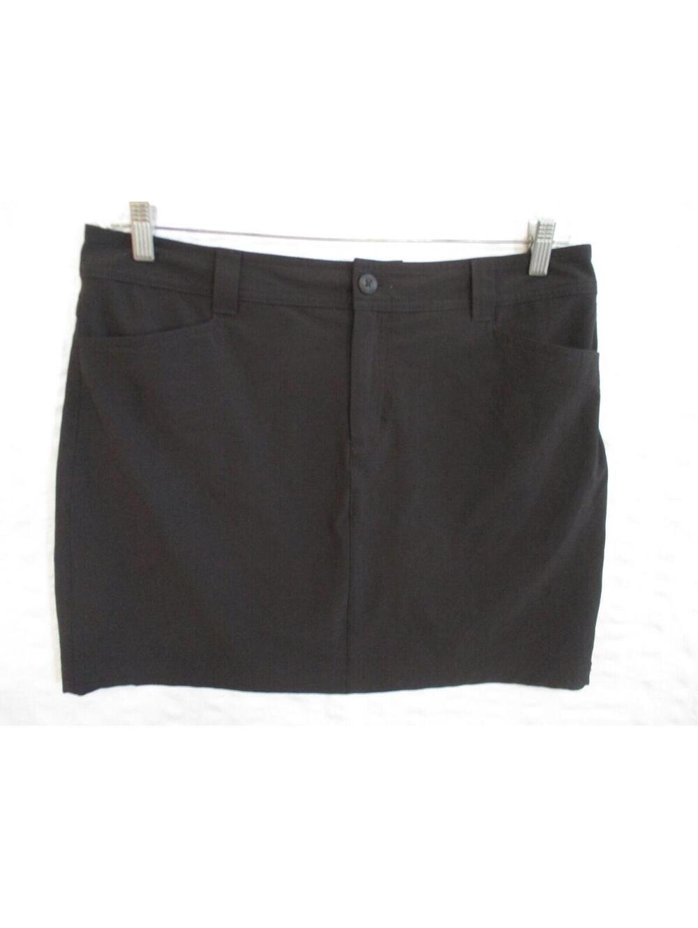 Eddie Bauer Adventure Skort Skirt Lined Under Shorts Black Golf Womens 10